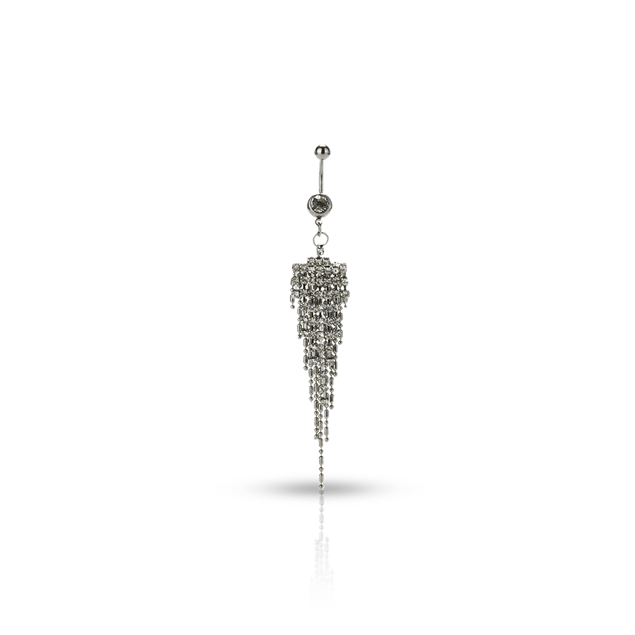 Silver Swarovski® Navel Piercing
