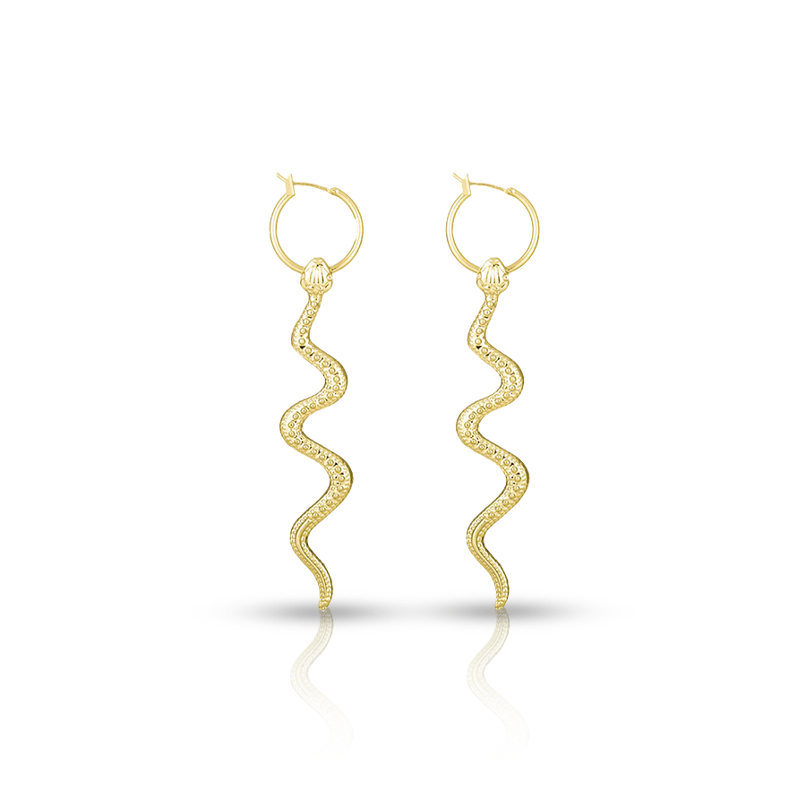 Snake Ear Lobe Piercing Gold