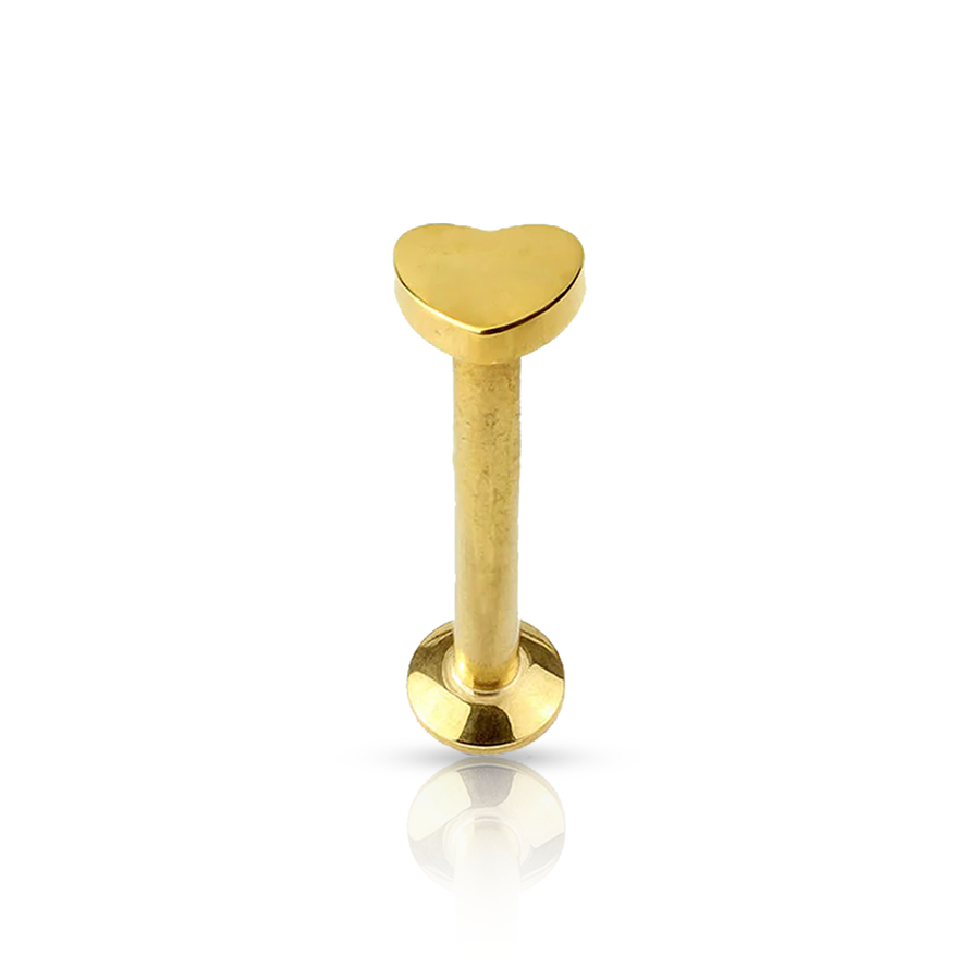 Solid Heart Medusa Piercing Gold