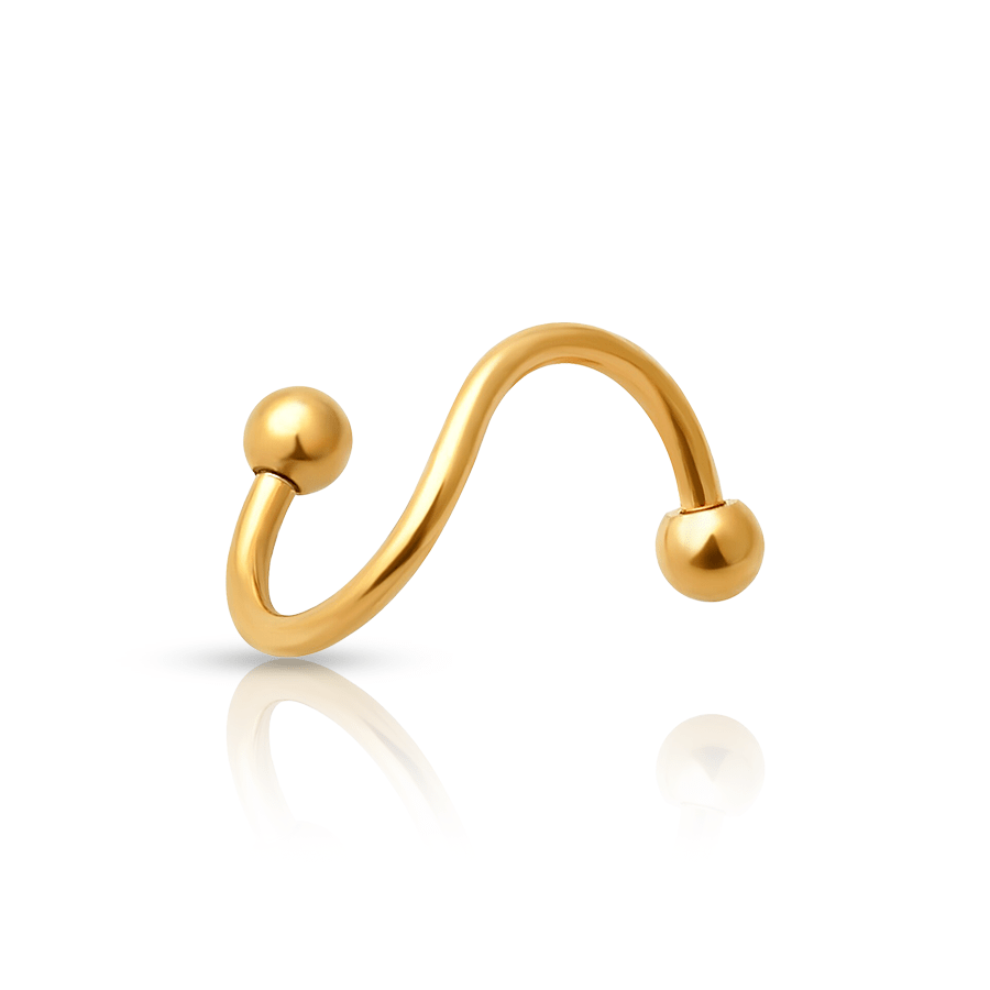Spiral Labret Piercing Gold