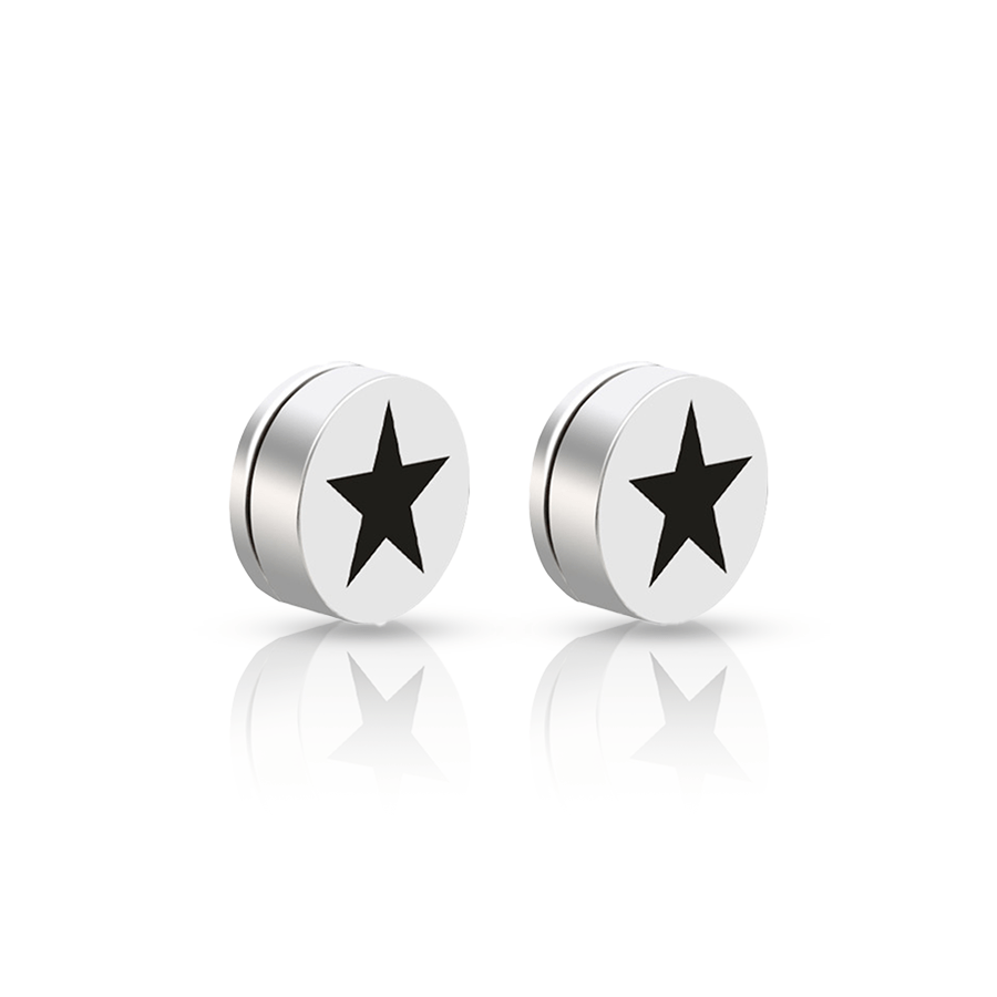 Star Design Fake Ear Plug White Par deux
