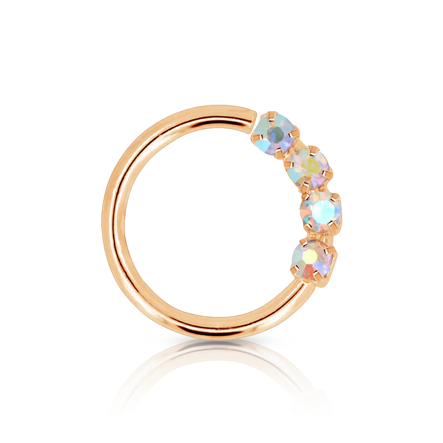 Strass Daith Piercing Gold
