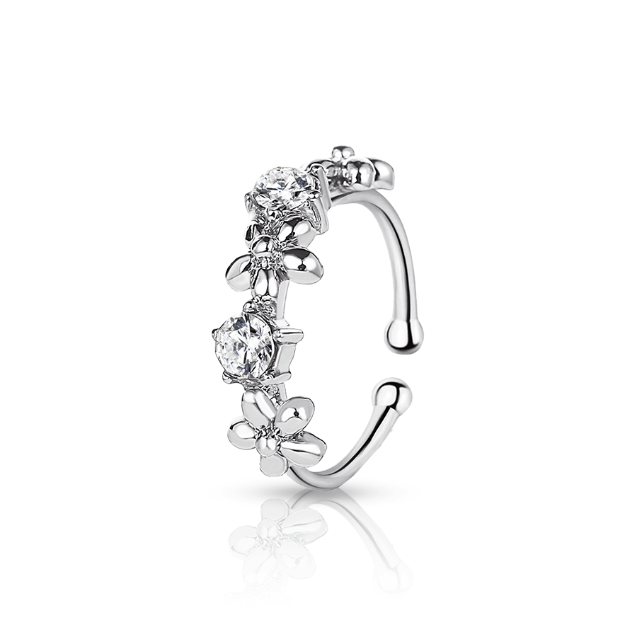 Swarovski Fake Helix Piercing Silver