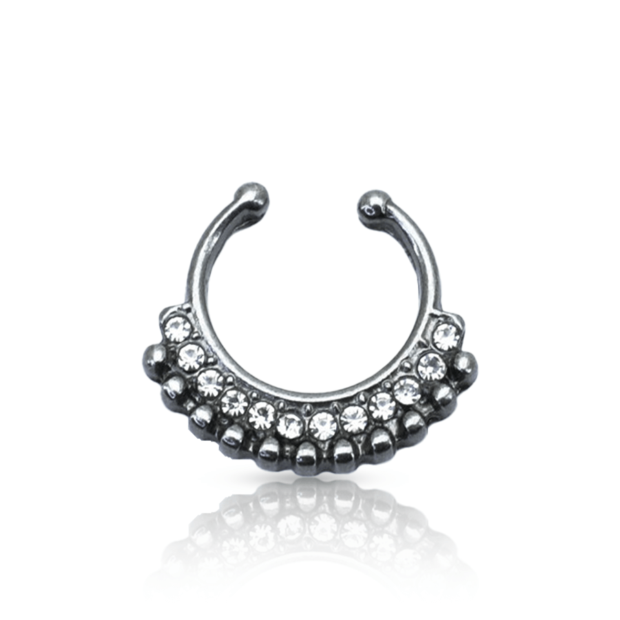 Swarovski® Diamonds Fake Nose Piercing Black