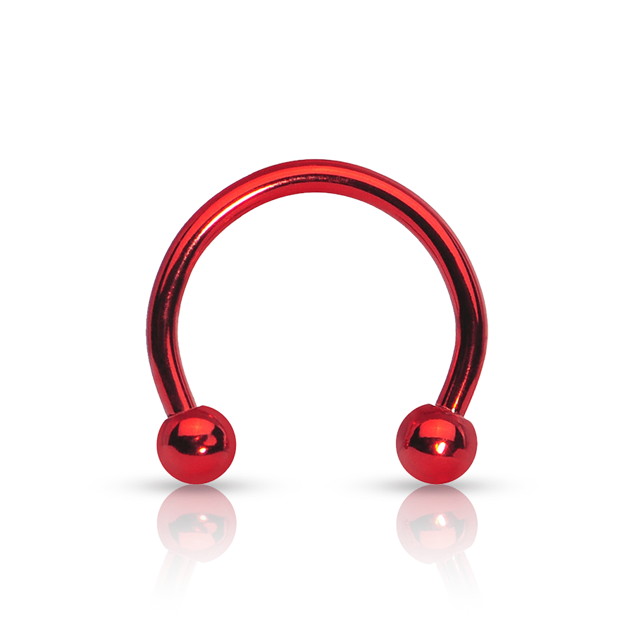 Titanium Smiley Piercing Red