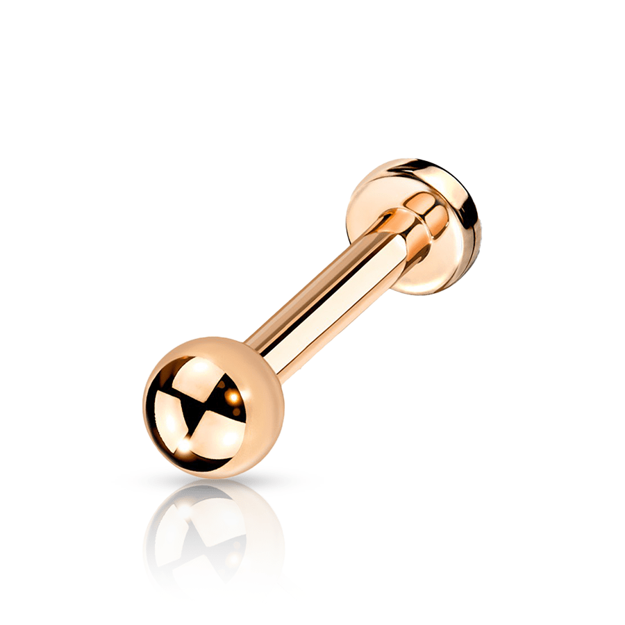 Titanium Ball Labret Piercing Rose Gold