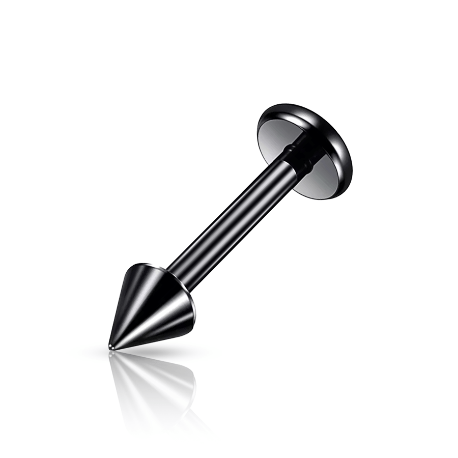 Titanium Pick Labret Piercing Black 6mm