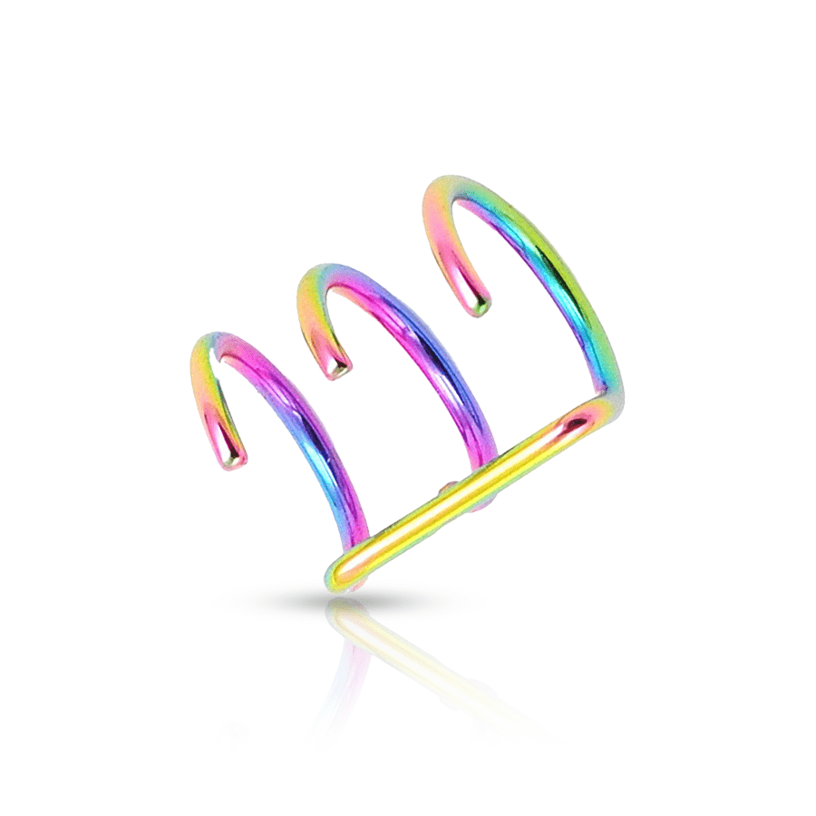 Triple Helix Fake Ear Piercing Multicolor