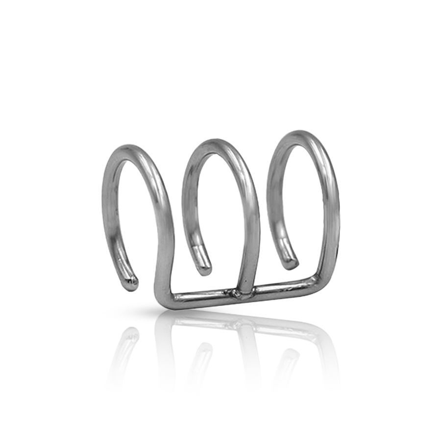Triple Helix Fake Ear Piercing Silver