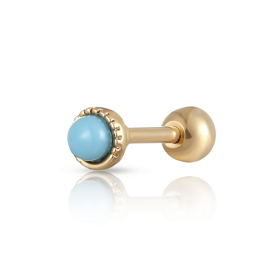 Blue Ball Forward Piercing Gold