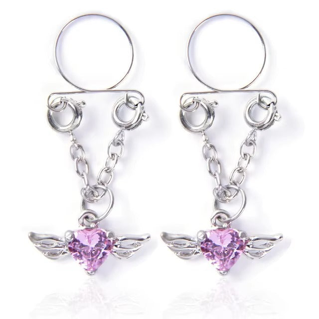 Pink Heart Fake Nipple Piercing