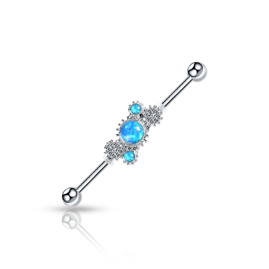 Piercing Industriel Pierres Bleues