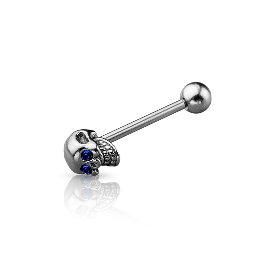 Skull Tongue Piercing