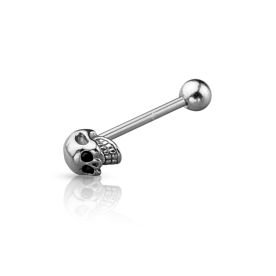 Skull Tongue Piercing