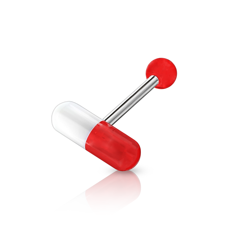 Pill Tongue Piercing