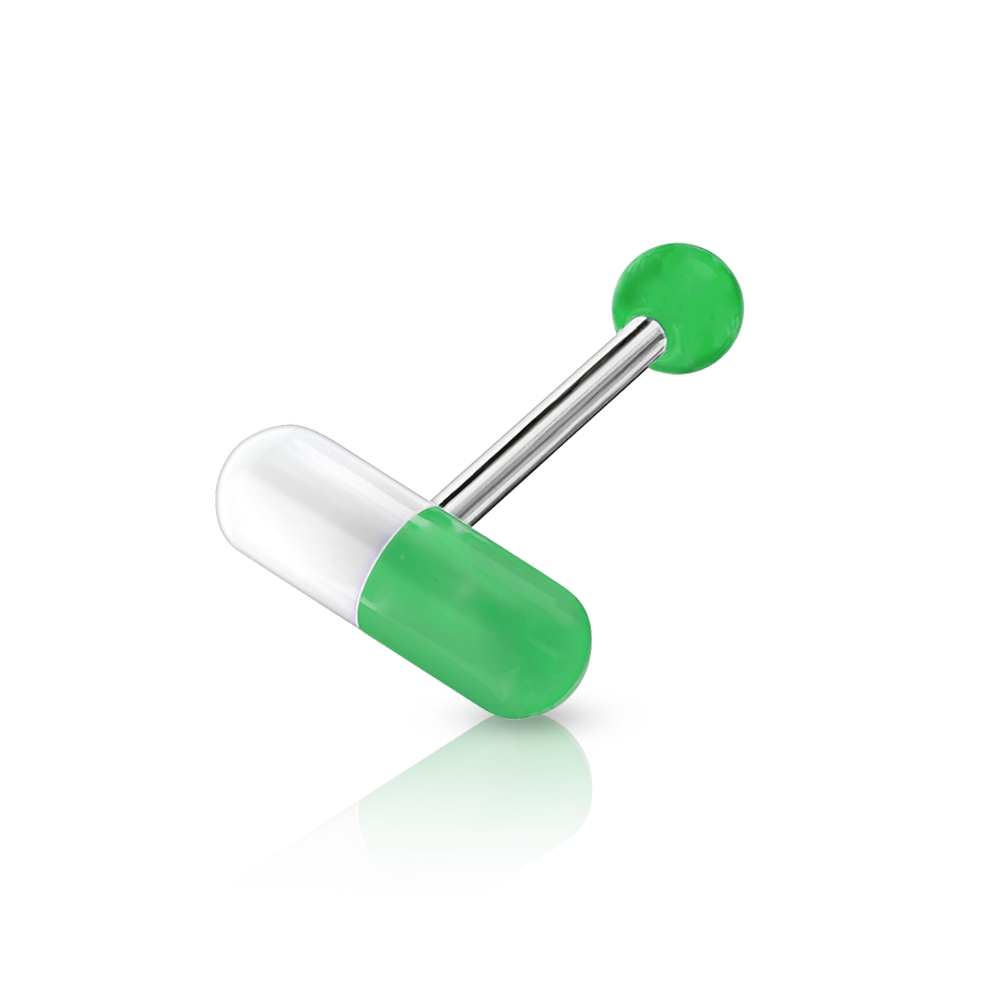 Pill Tongue Piercing