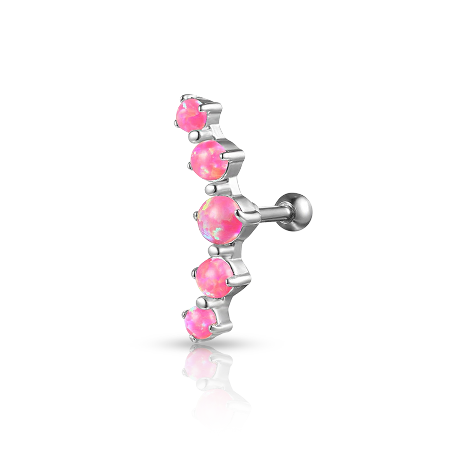 5 Diamonds Conch Piercing Pink