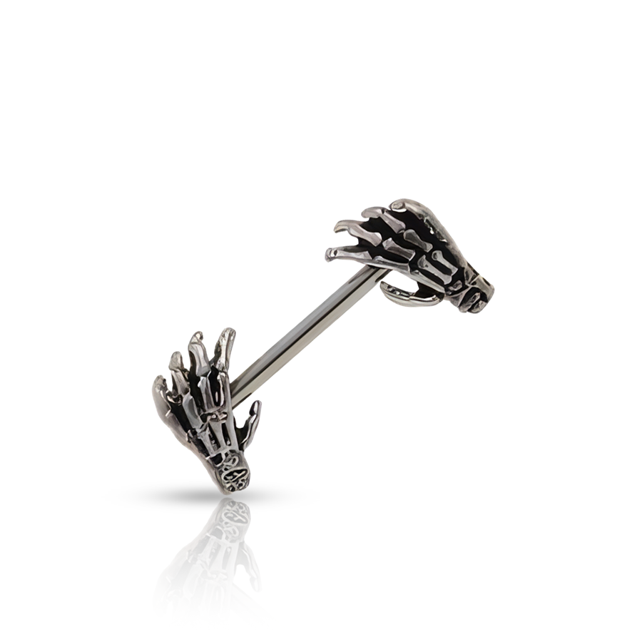 Skeleton Hands Nipple Piercing
