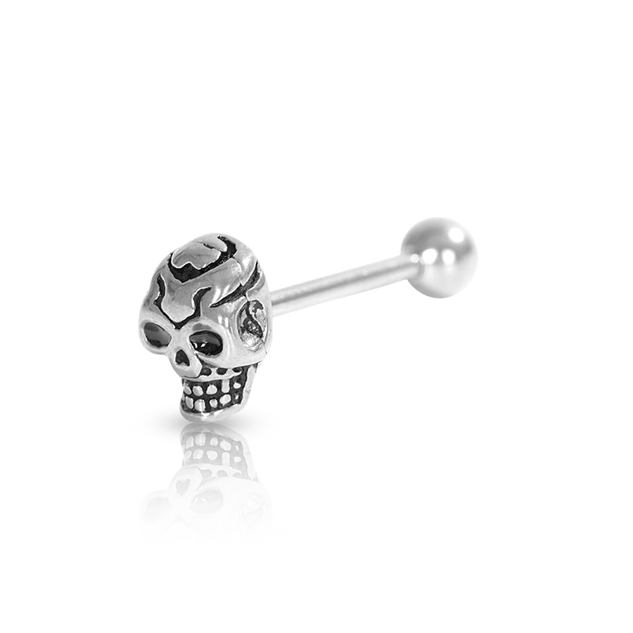 Skull Head Tongue Piercing