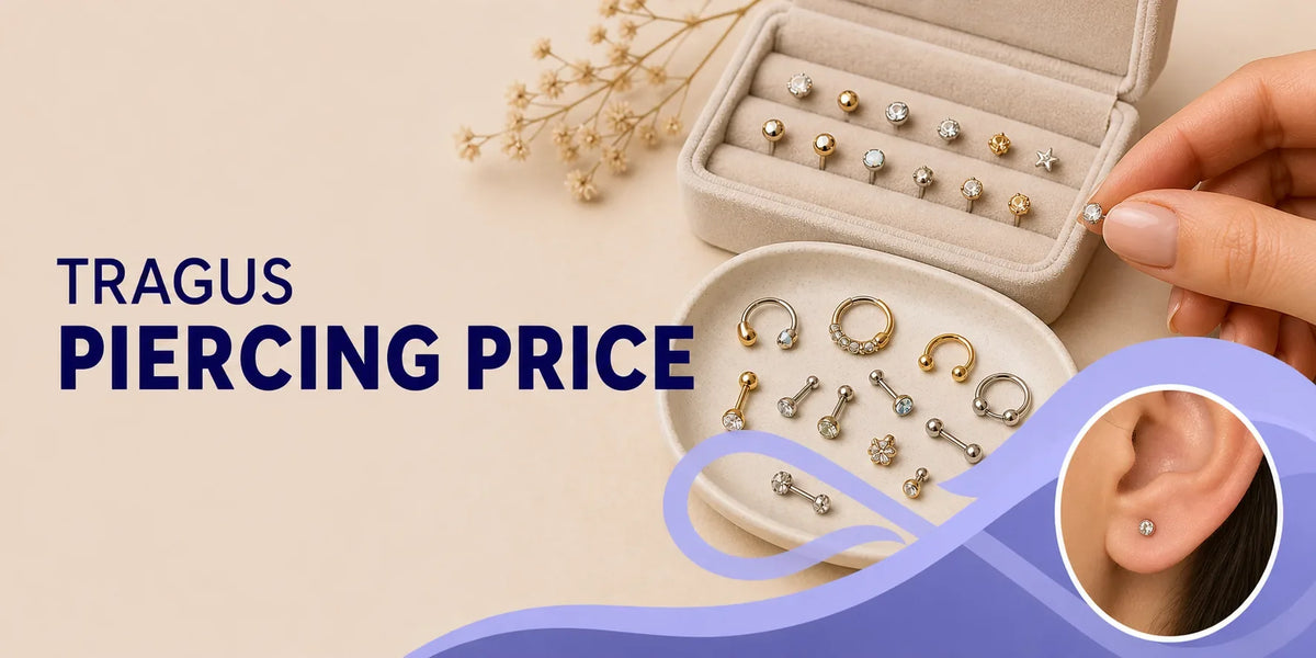 Tragus piercing price guide banner for Infinite Piercing