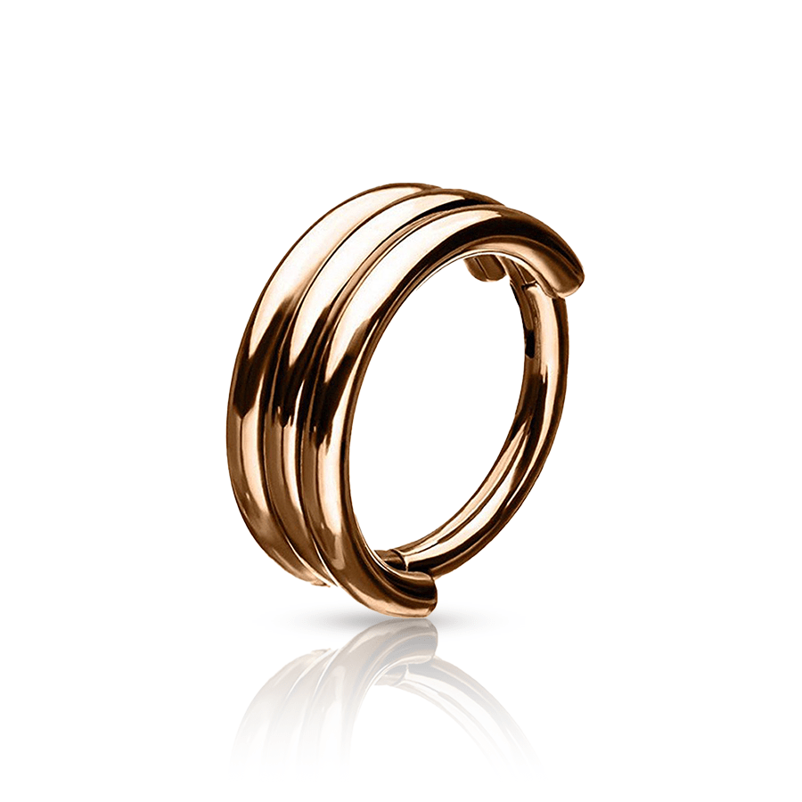 3 Stripes Ring Daith Piercing Rose Gold