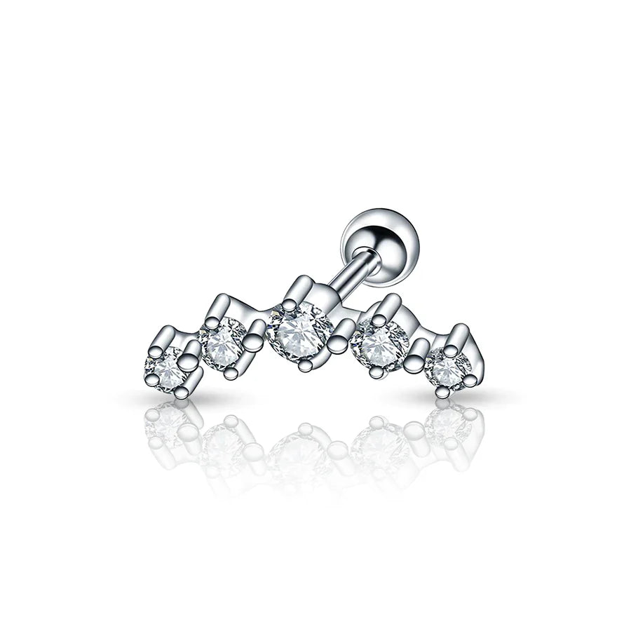 5 Stones Tragus Piercing