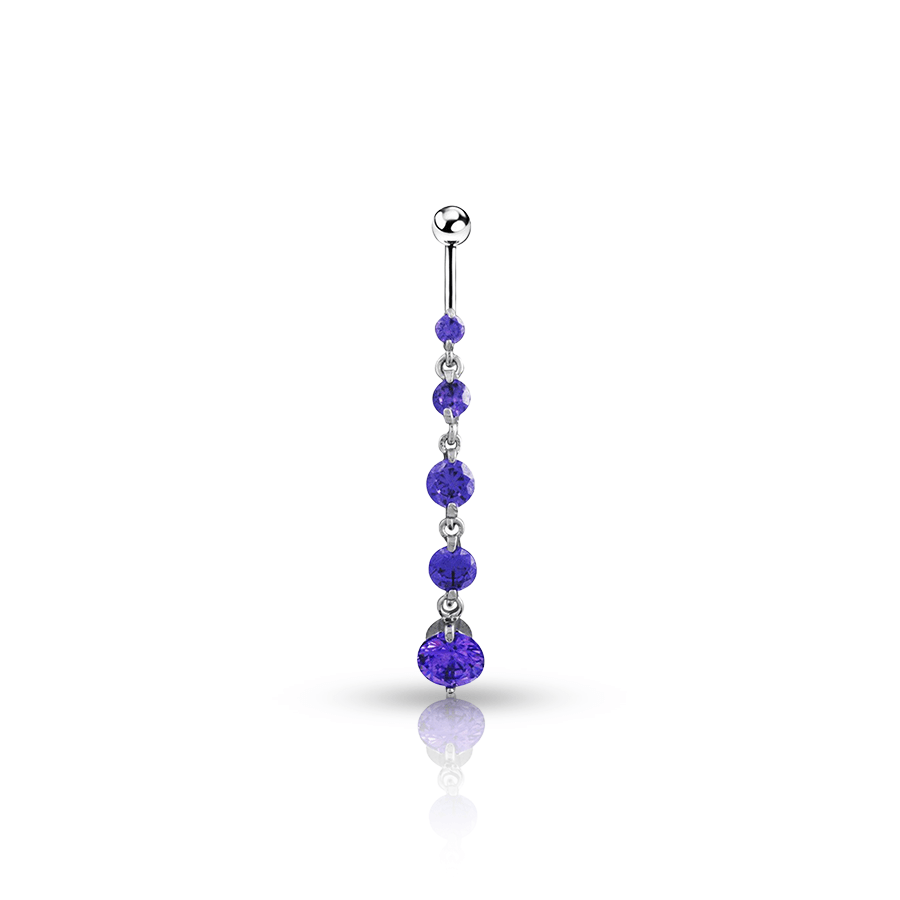 Amethyst Belly Button Piercing Silver