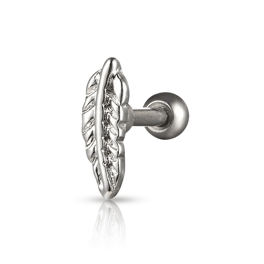 Leaf Forward Piercing Silver