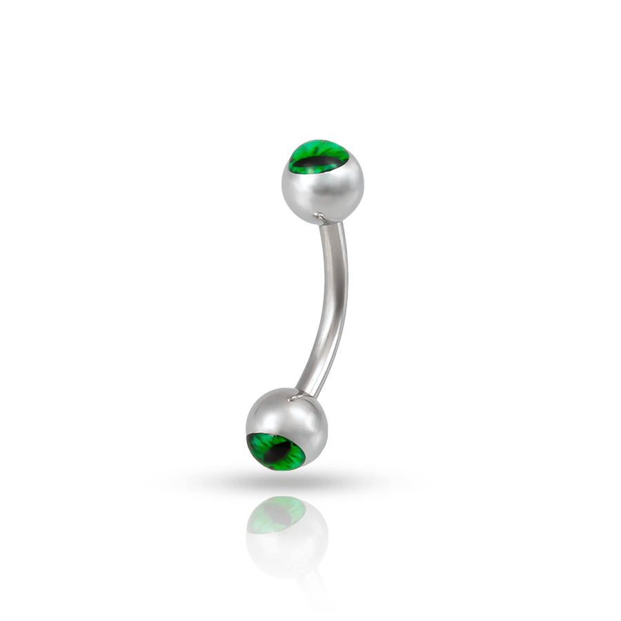 Authentic Eyebrow Piercing Green