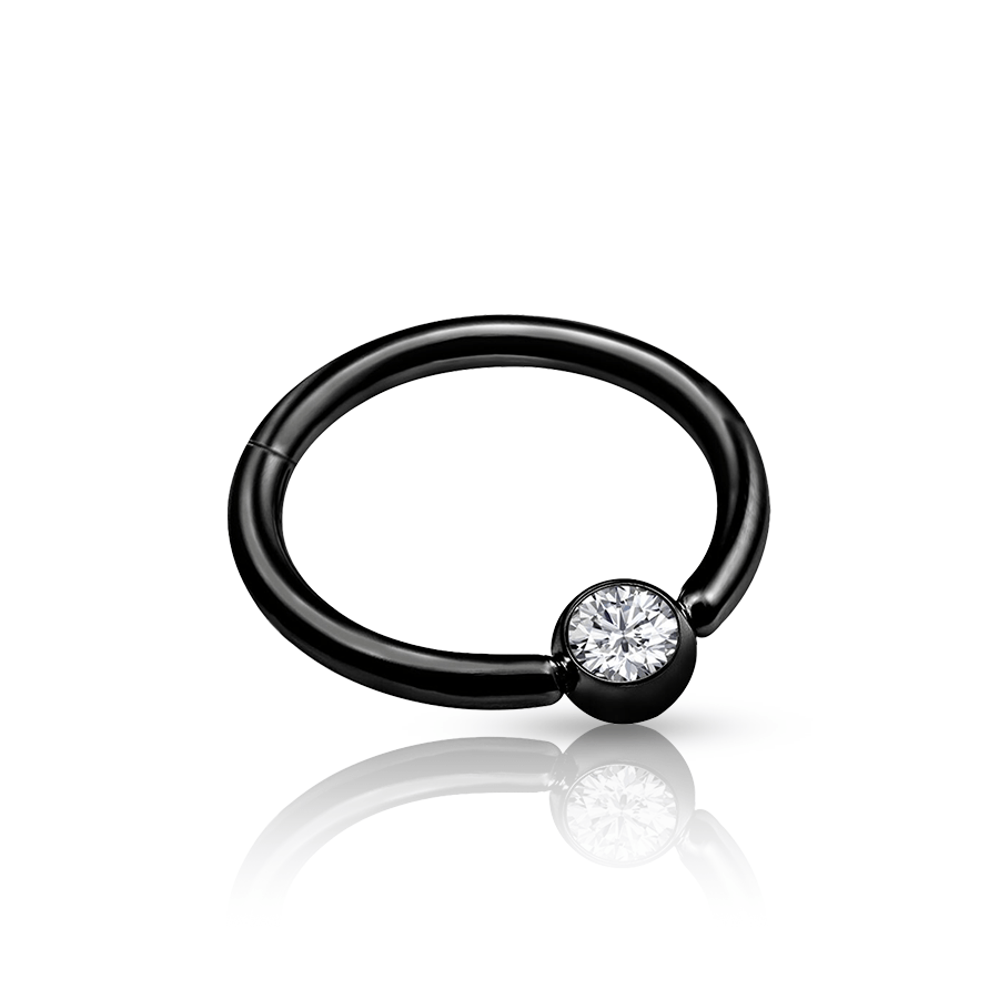 Ball Ring Daith Piercing Black