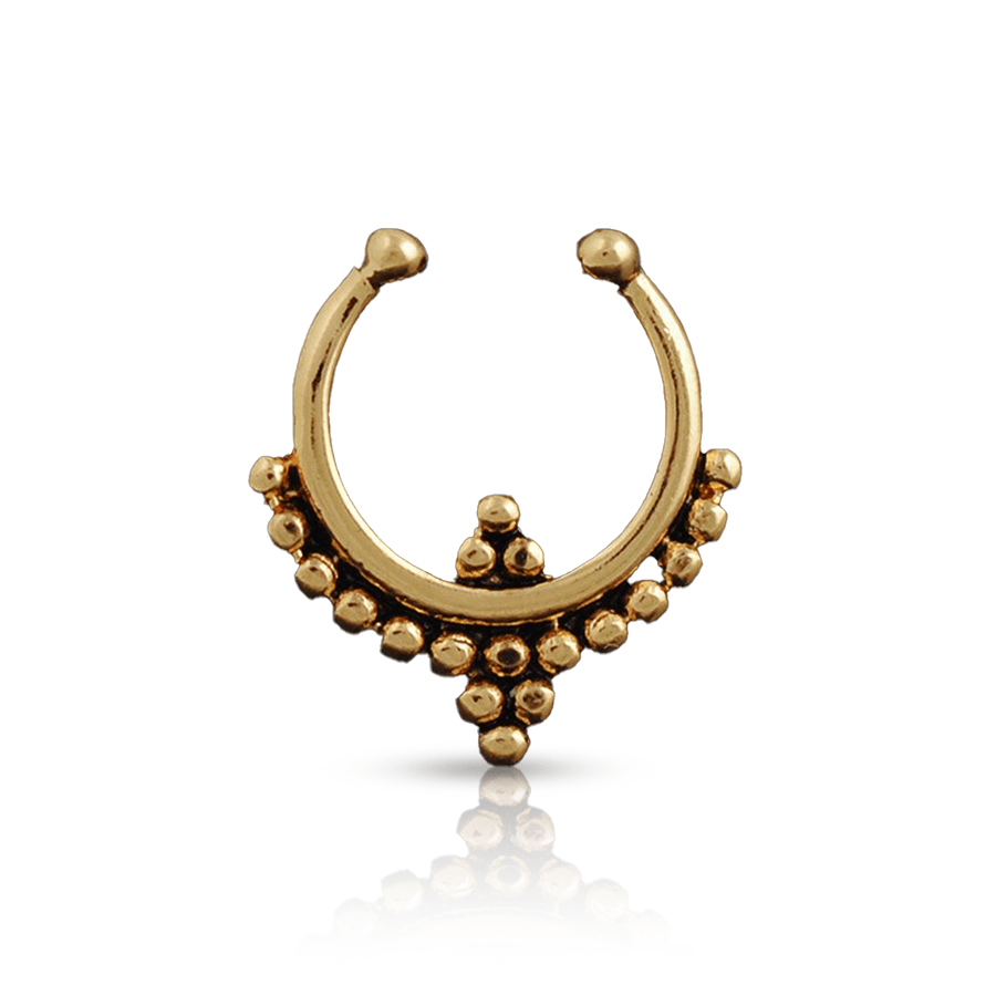 Balls Fake Nose Piercing Gold