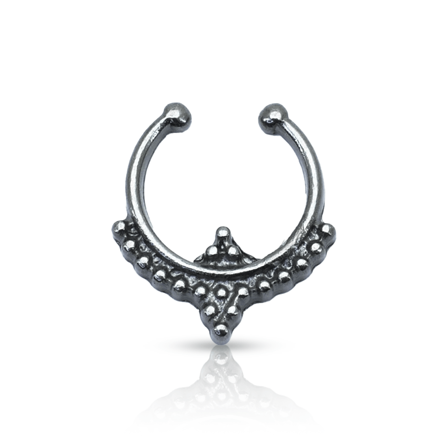 Balls Fake Nose Piercing Black