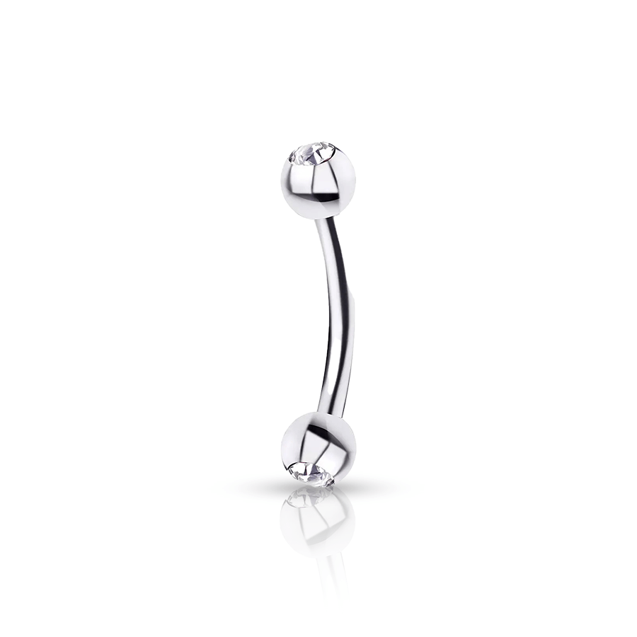 Curved Diamonds Snug Piercing Silver