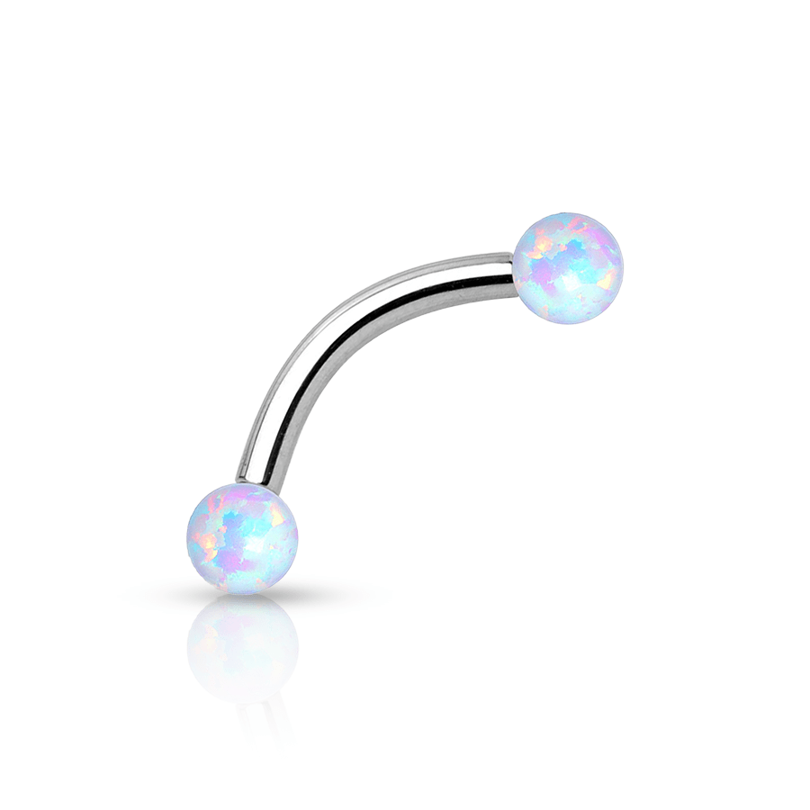 Blue Curved Snug Piercing Silver