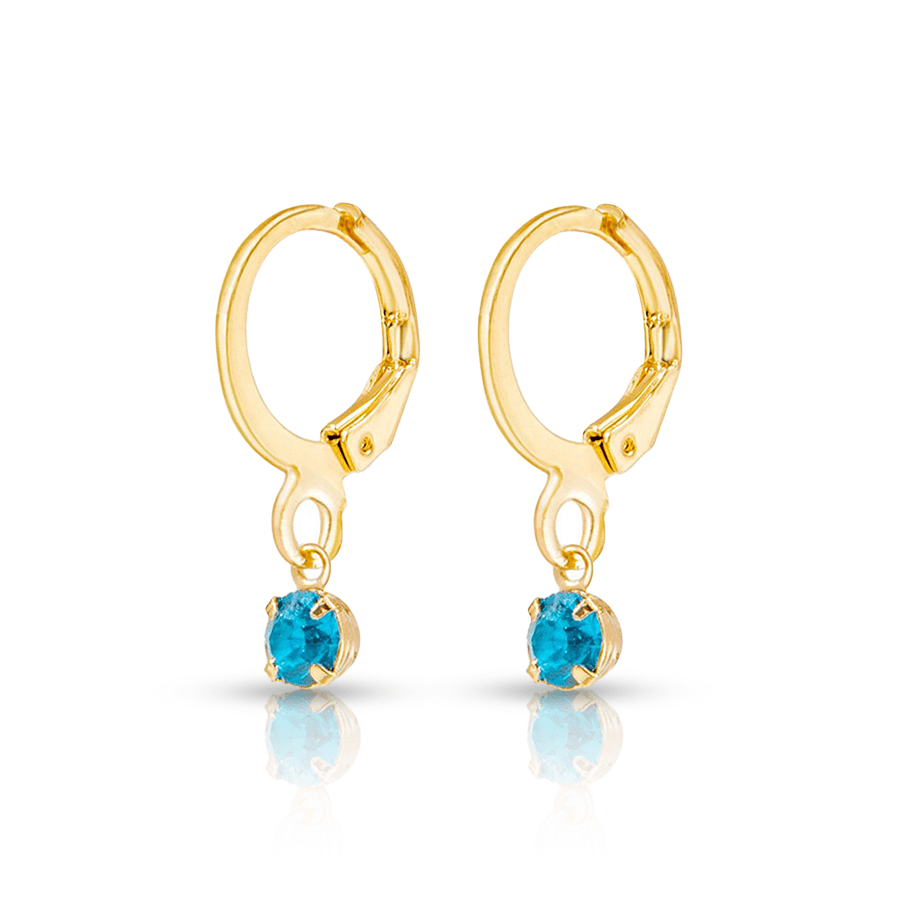 Blue Stone Lobe Piercing Gold