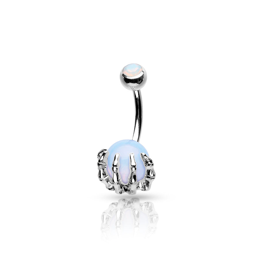 Bone Hand Navel Piercing