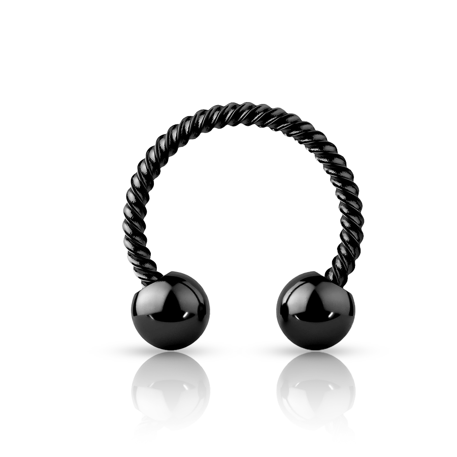 Ring Smiley Piercing Black