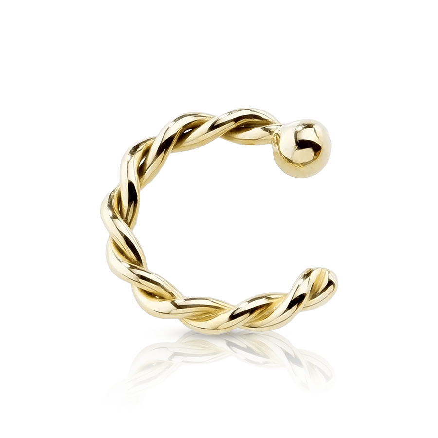 Braided Ring Fake Lip Piercing Gold