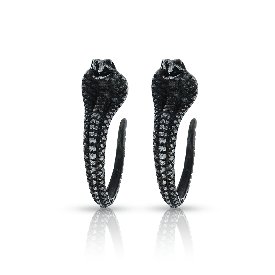 Cobra Ear Lobe Piercing Black