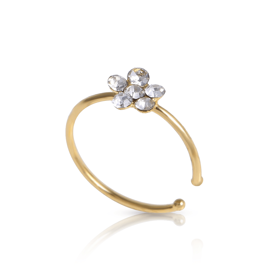 Colorful Floer Fake Nose Piercing Gold