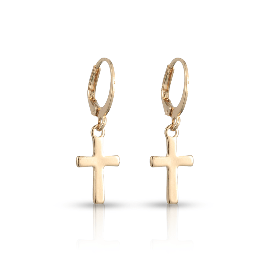 Cross Ear Lobe Piercing Gold