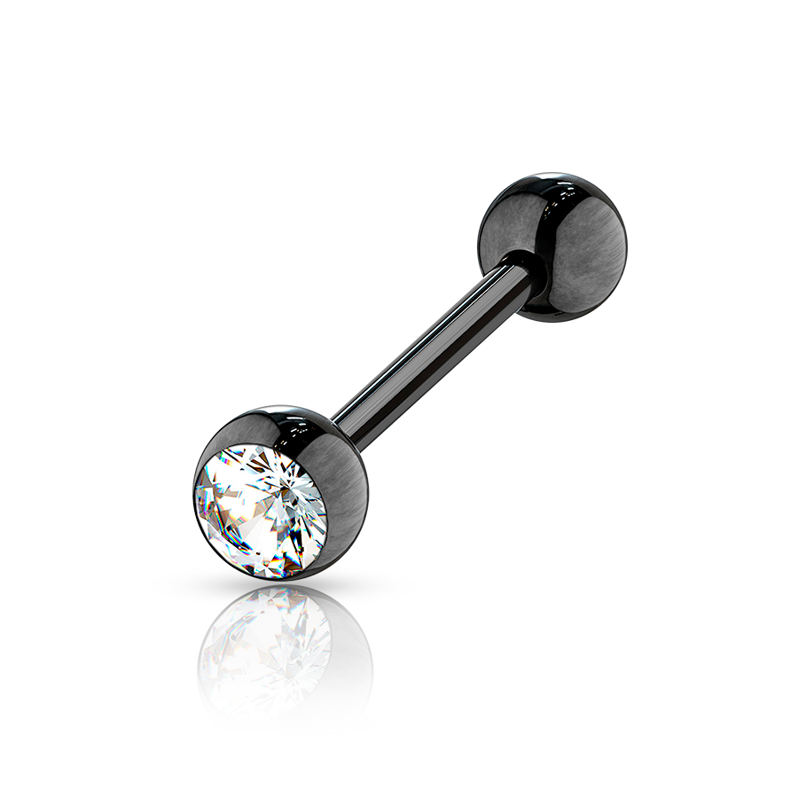 Crossbar Tongue Piercing Black