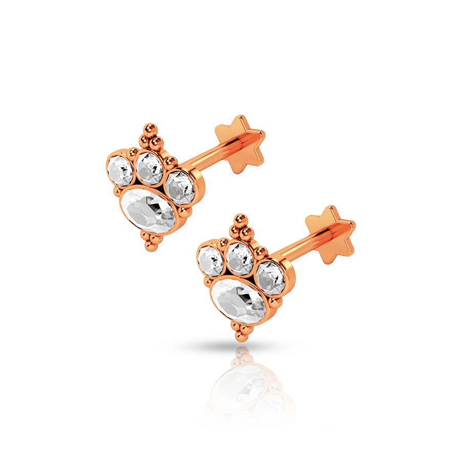 Crown Ear Lobe Piercing Rose Gold