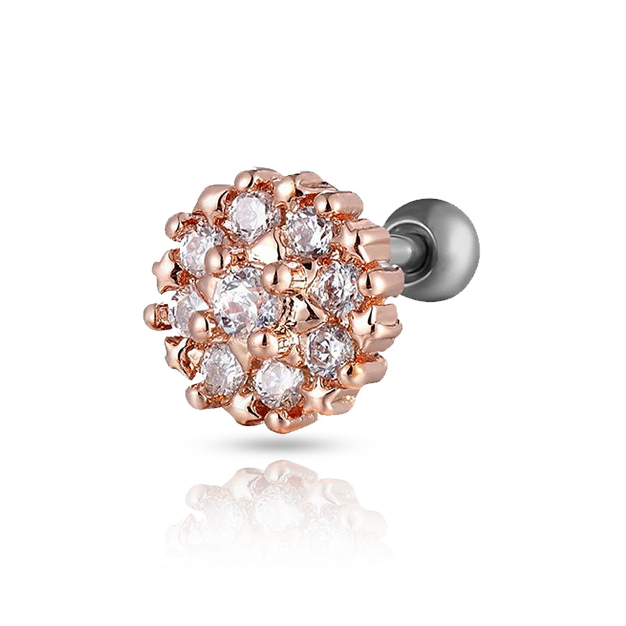 Diamond Ball Conch Piercing Rose Gold