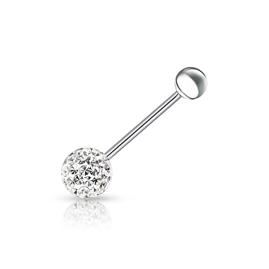 Diamond Ball Tongue Piercing White
