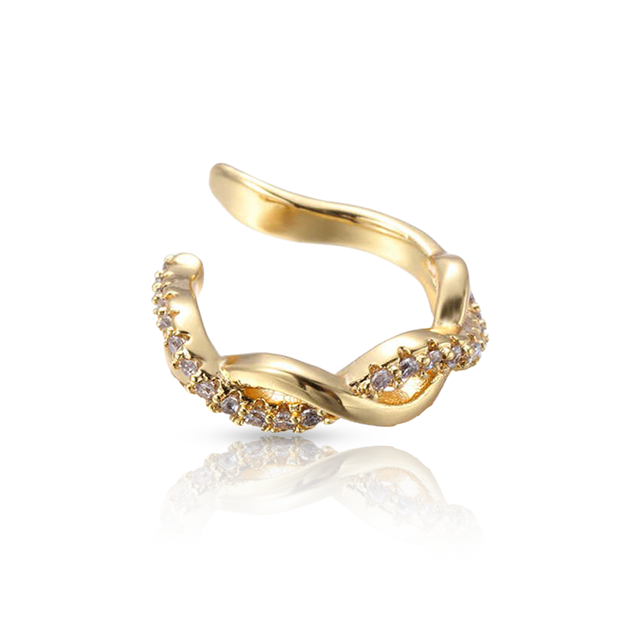 Diamond Fake Helix Piercing Gold