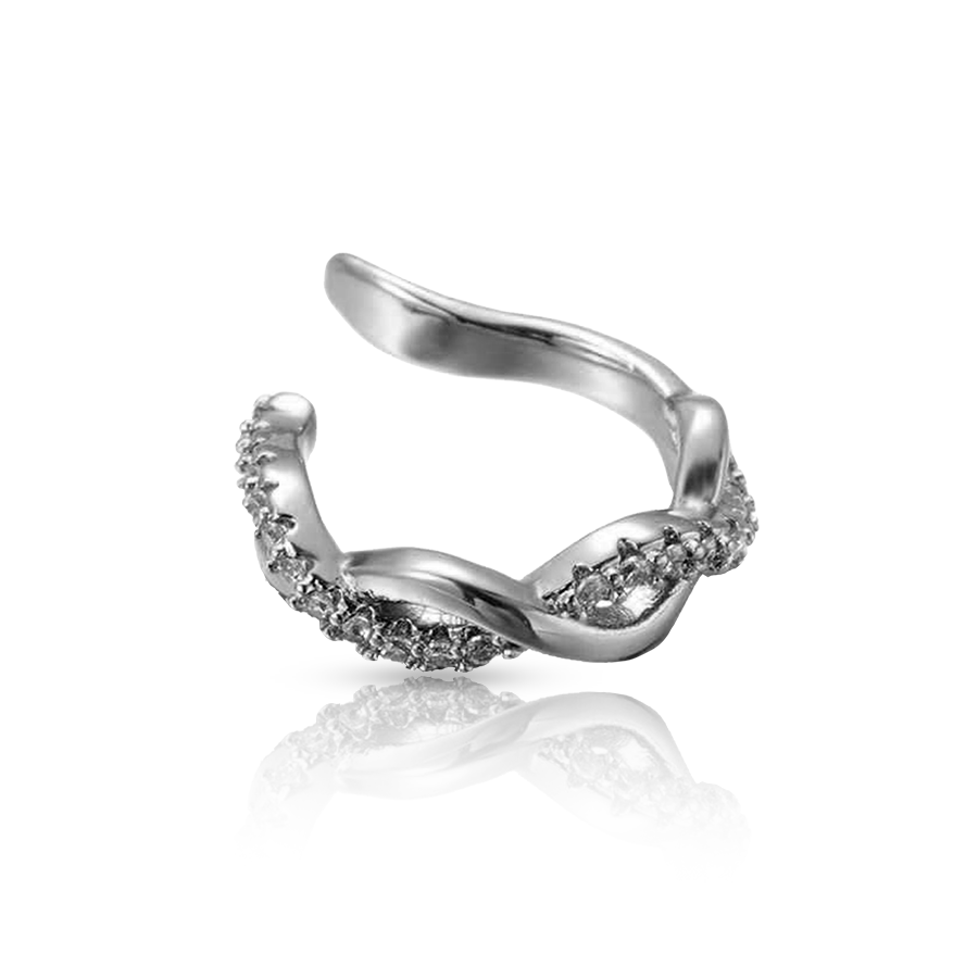Diamond Fake Helix Piercing Silver