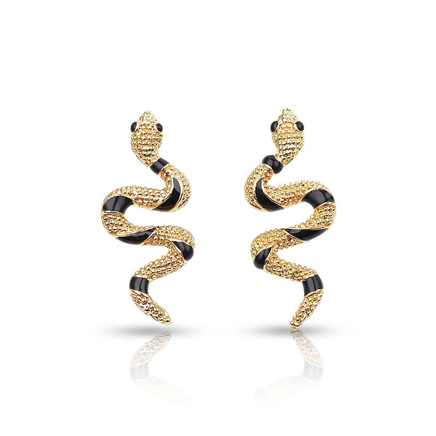 Diamond Snake Lobe Piercing Gold