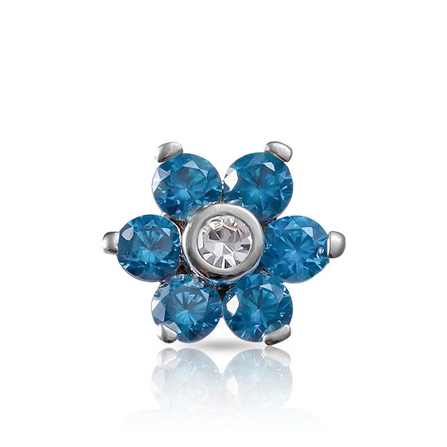 Diamond Star Dermal Piercing Blue
