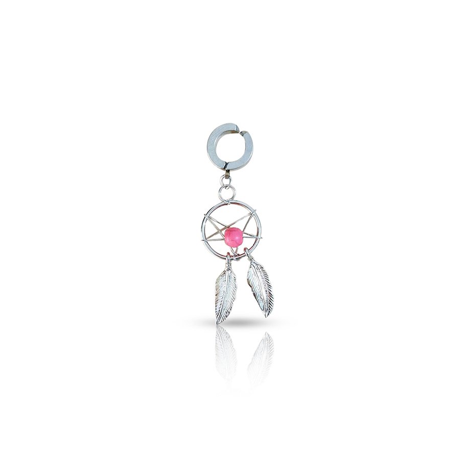 Dream Catcher Fake Belly Button Piercing Pink